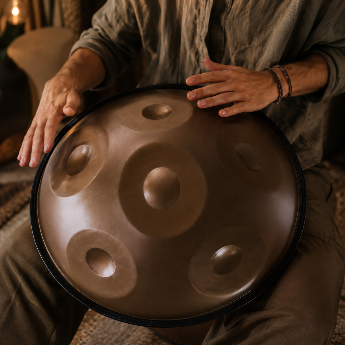 Mini Handpan 6 Notes - Bronze, Nitrided Steel