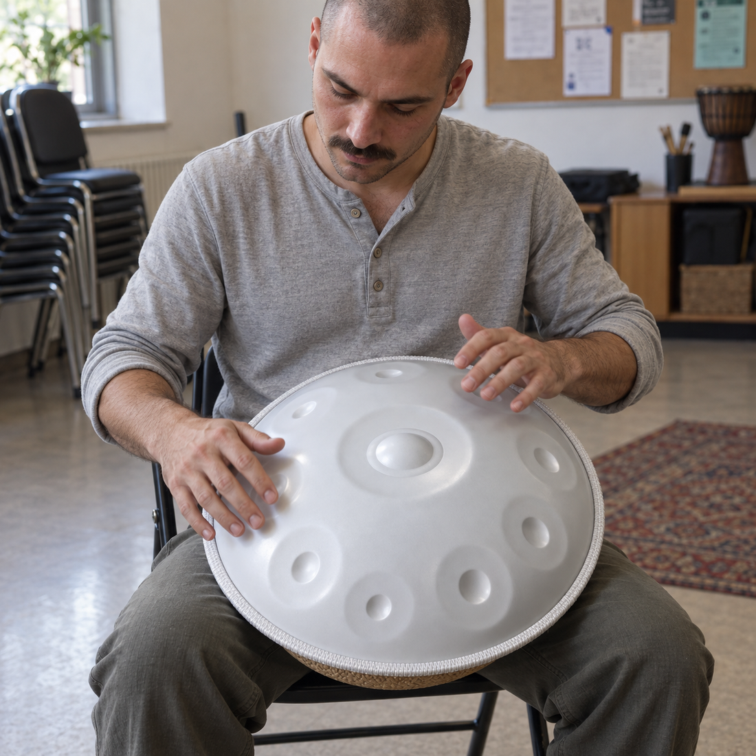 Handpan Classic D Minor 9-12 Notes - White, Kurd or Amara