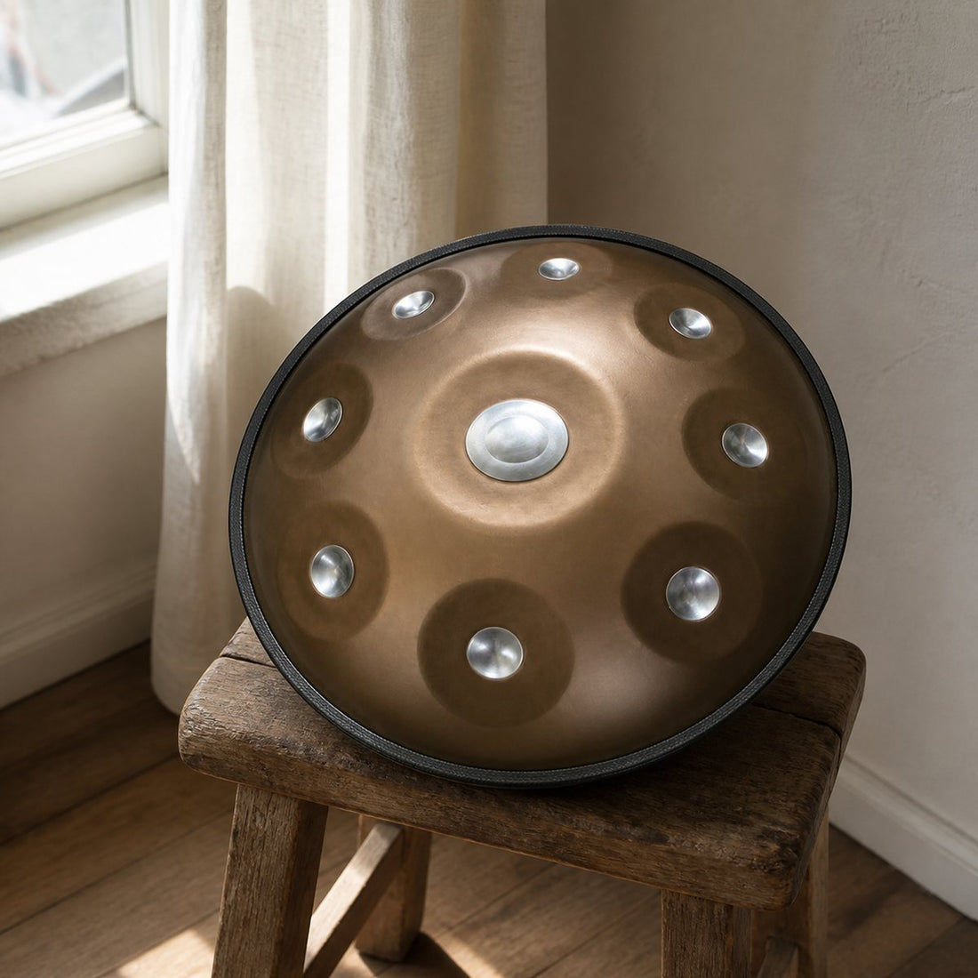Mini Handpan G Minor 9 Notes - 45 cm, Hand Tuned