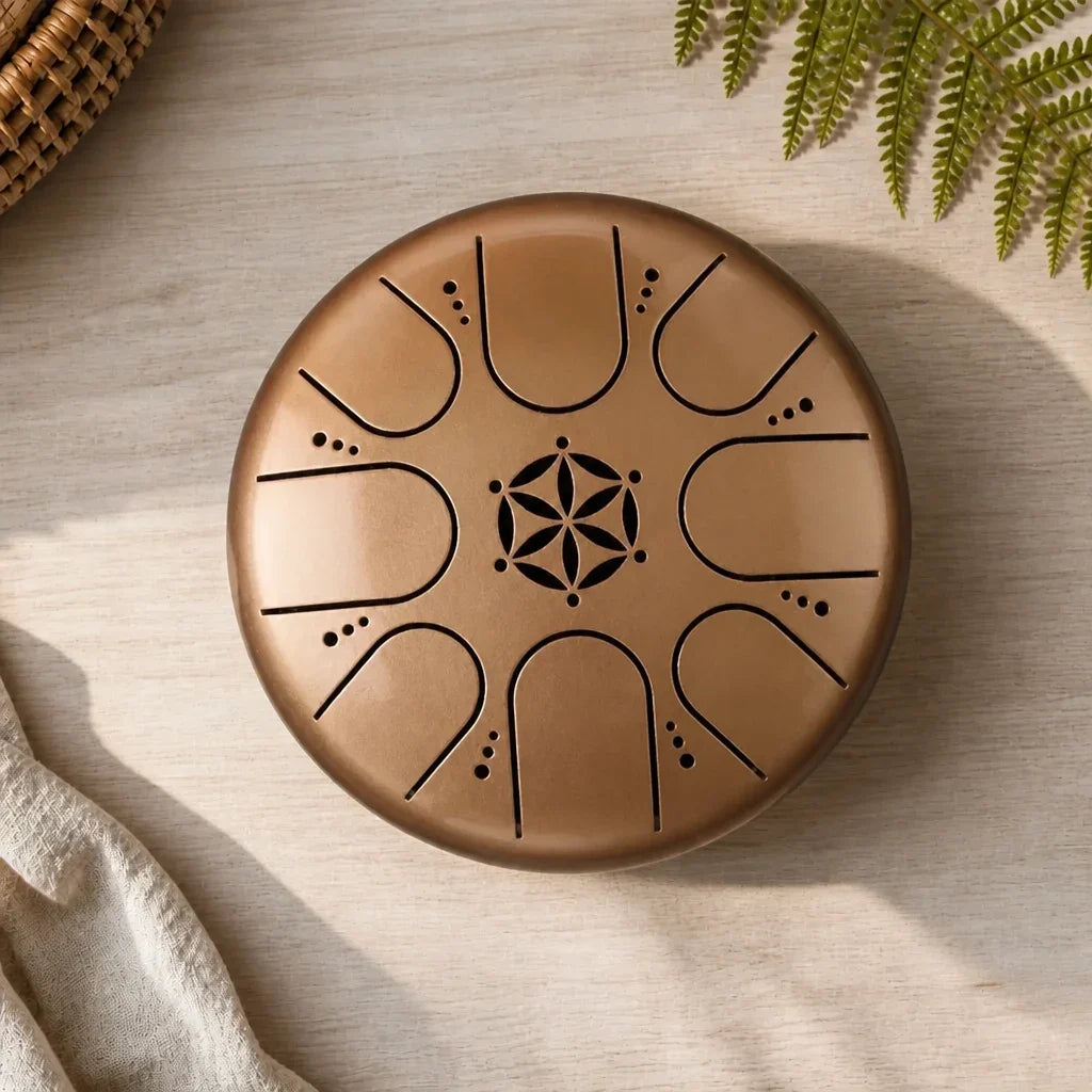 Steel Tongue Drum 8 Notes - Mandala Design, 13 cm