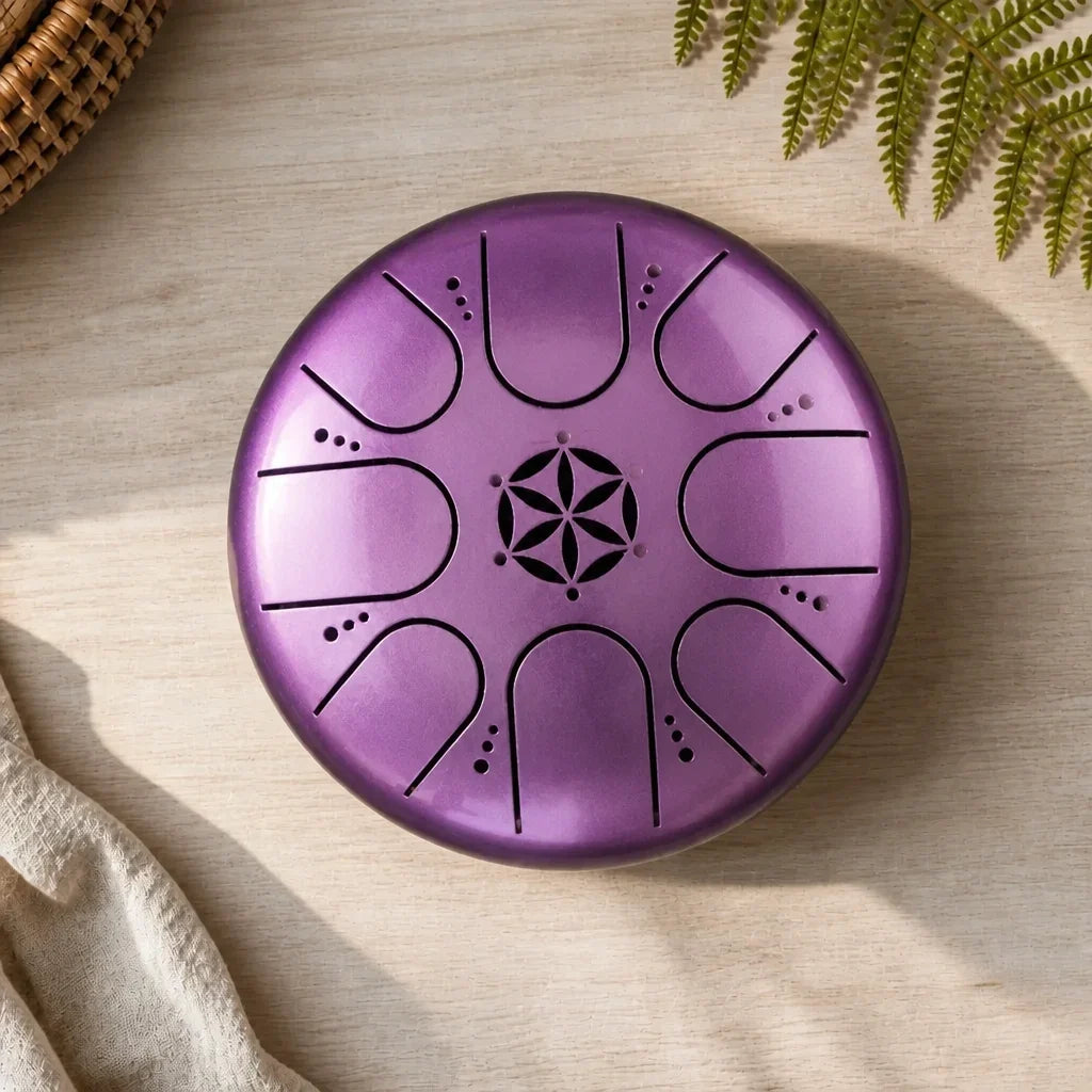 Steel Tongue Drum 8 Notes - Mandala Design, 13 cm