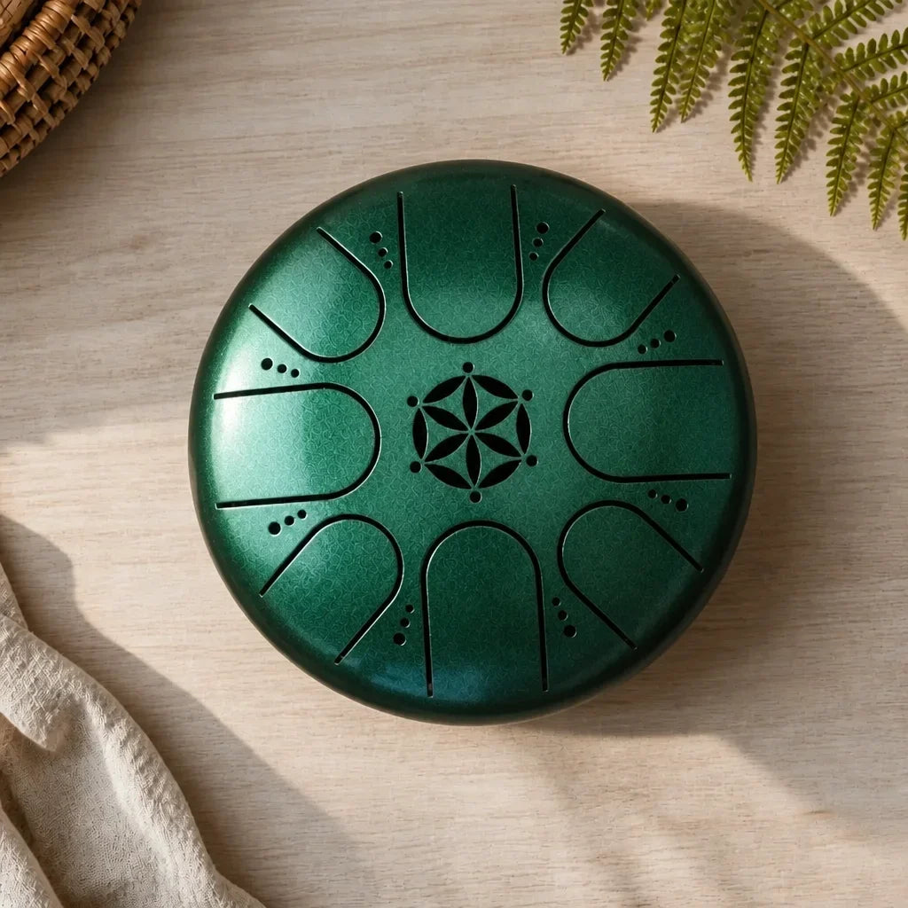 Steel Tongue Drum 8 Notes - Mandala Design, 13 cm
