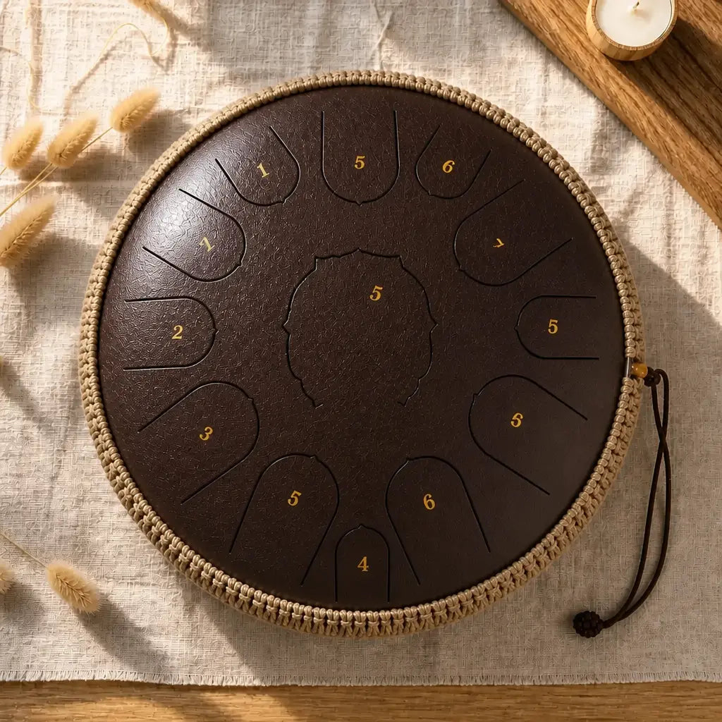 Steel Tongue Drum D Major 15 Notes - Empty Drum, 8 Colours