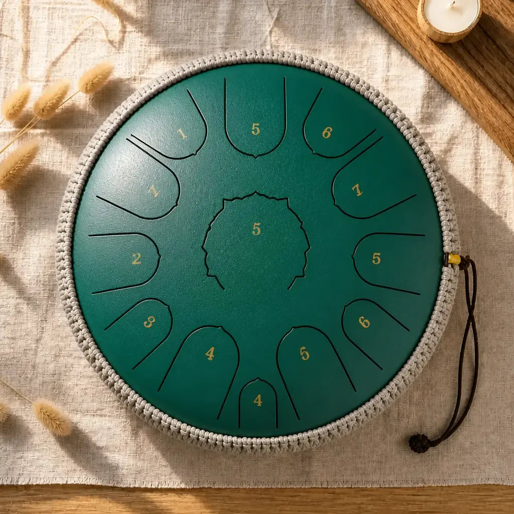 Steel Tongue Drum D Major 15 Notes - Empty Drum, 8 Colours