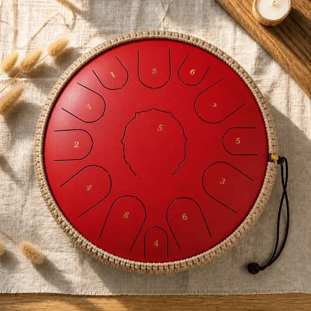 Steel Tongue Drum D Major 15 Notes - Empty Drum, 8 Colours