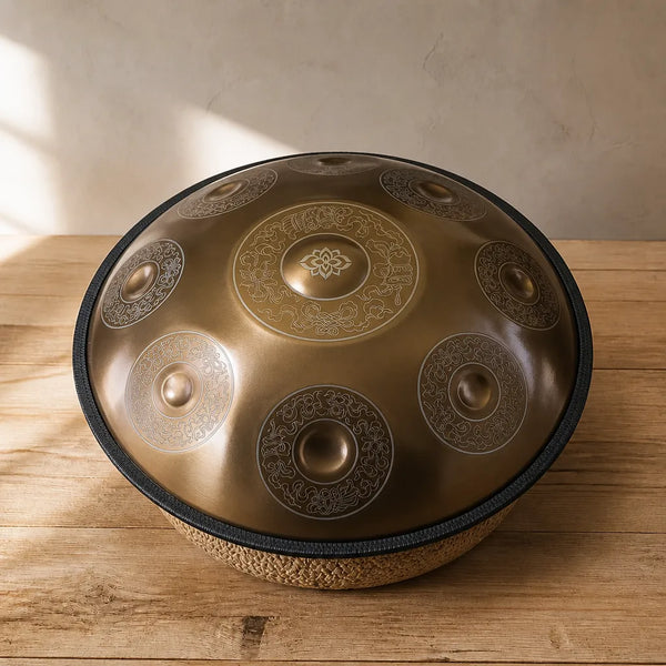 Handpan D Minor 9-12 Notes - Nitrided Steel, Blue or Gold