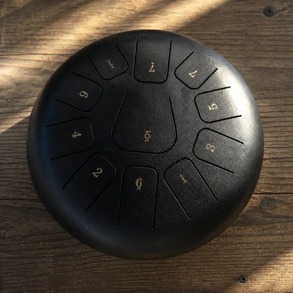 Steel Tongue Drum Lumina 11 Notes - Matt Black, Numbered