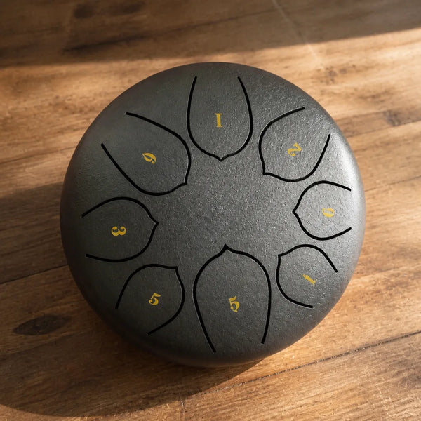Steel Tongue Drum 8 Notes 15 cm - Carbon Steel, With Accessories