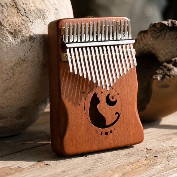 Kalimba 17 Keys - Solid Mahogany, Metal Tines