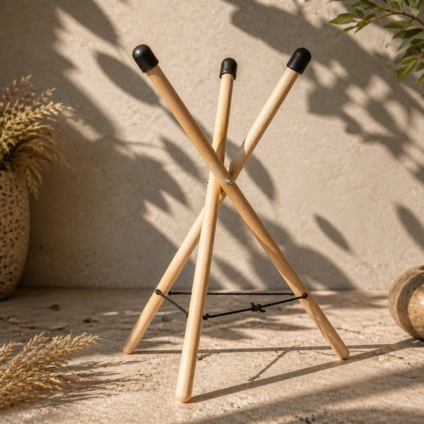 Handpan Stand Wood - Solid Beech Tripod
