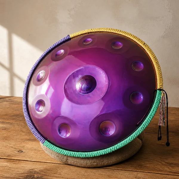 Handpan Kurd D Minor 10 Notes - Purple, Stainless Steel