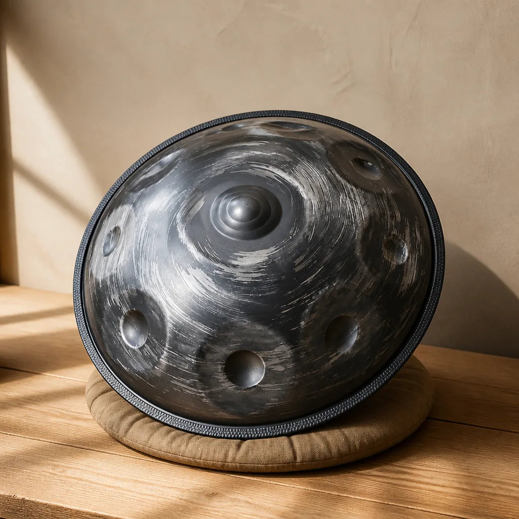 Handpan Kurd D Minor 10 Notes - Nitrided Steel, Dark Grey
