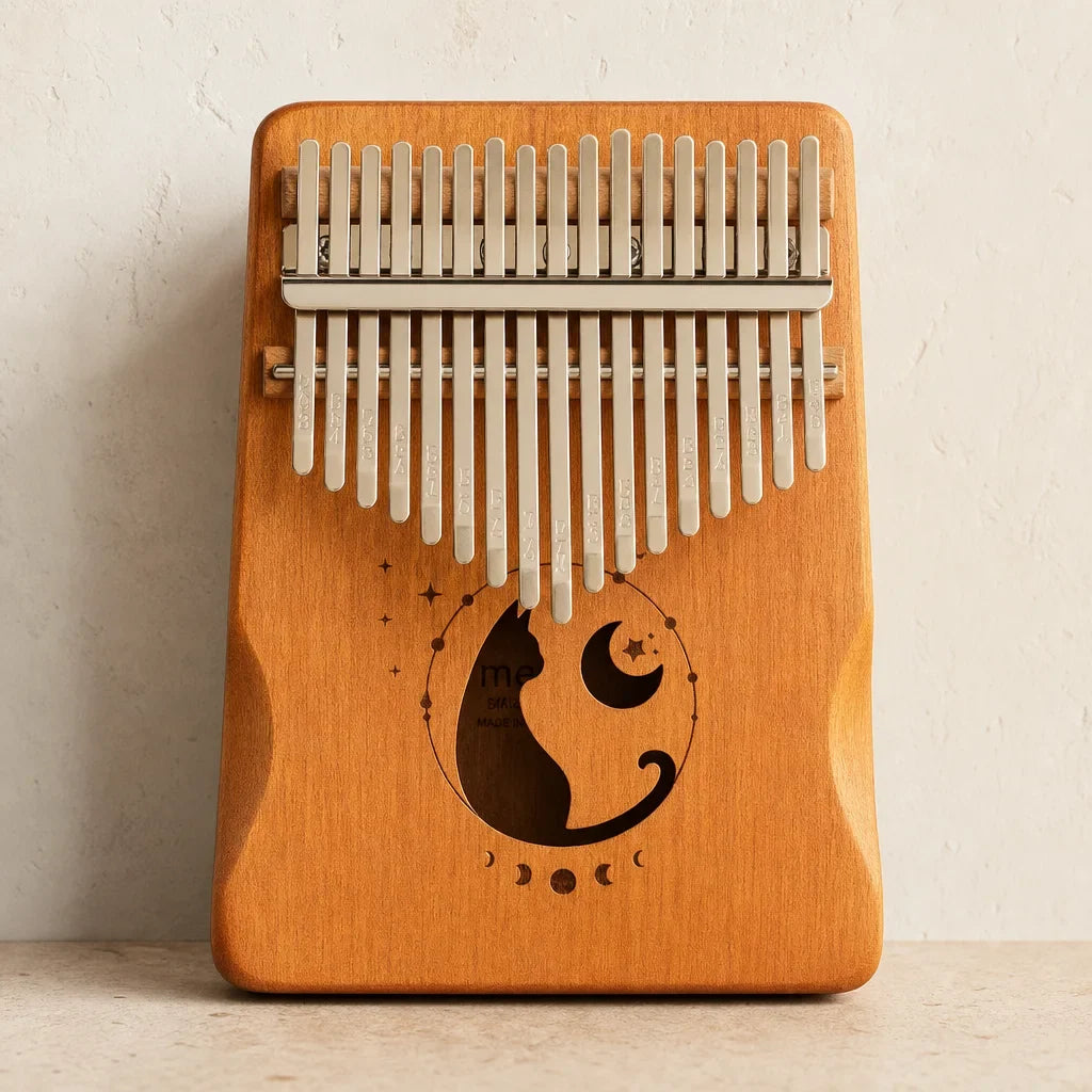 Kalimba 17 Keys - Solid Mahogany, Metal Tines