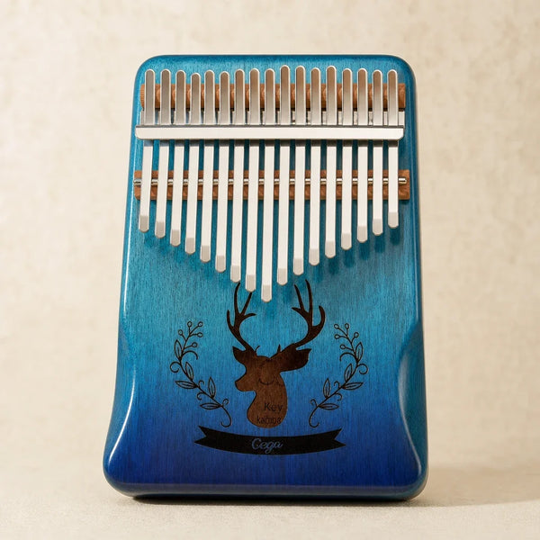 Kalimba 17 Keys - Mahogany, Reindeer Design
