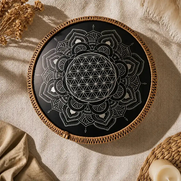 Steel Tongue Drum Enigma 8 Notes - Nitrided Steel, Mandala
