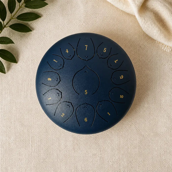 Steel Tongue Drum F Major 11 Notes 440 Hz - Titanium Finish