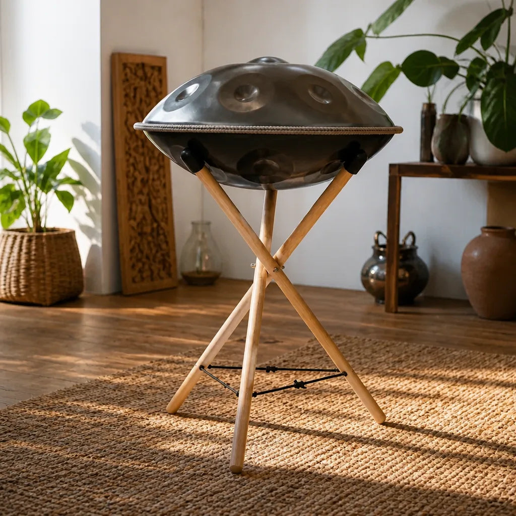 Handpan Stand Wood - Solid Beech Tripod