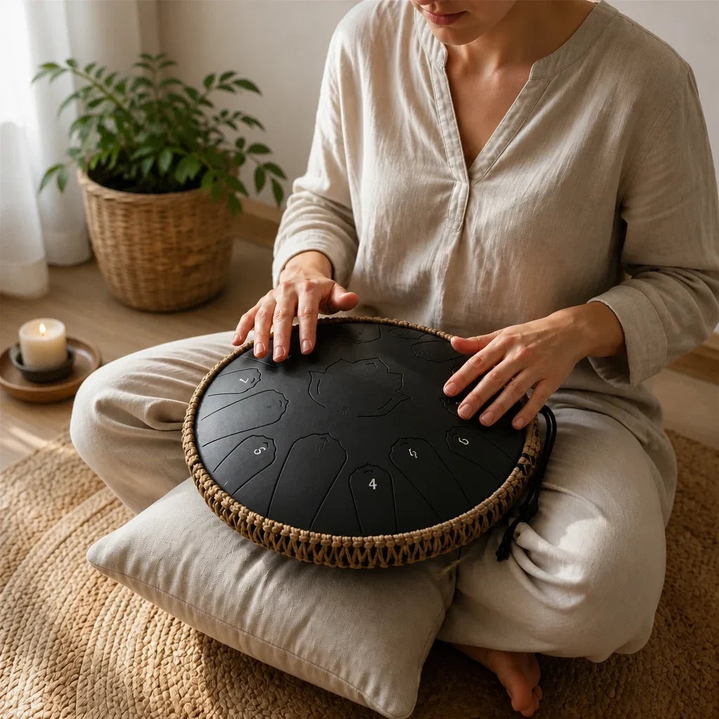 Steel Tongue Drum C Major 15 Notes 35 cm - Stainless Steel