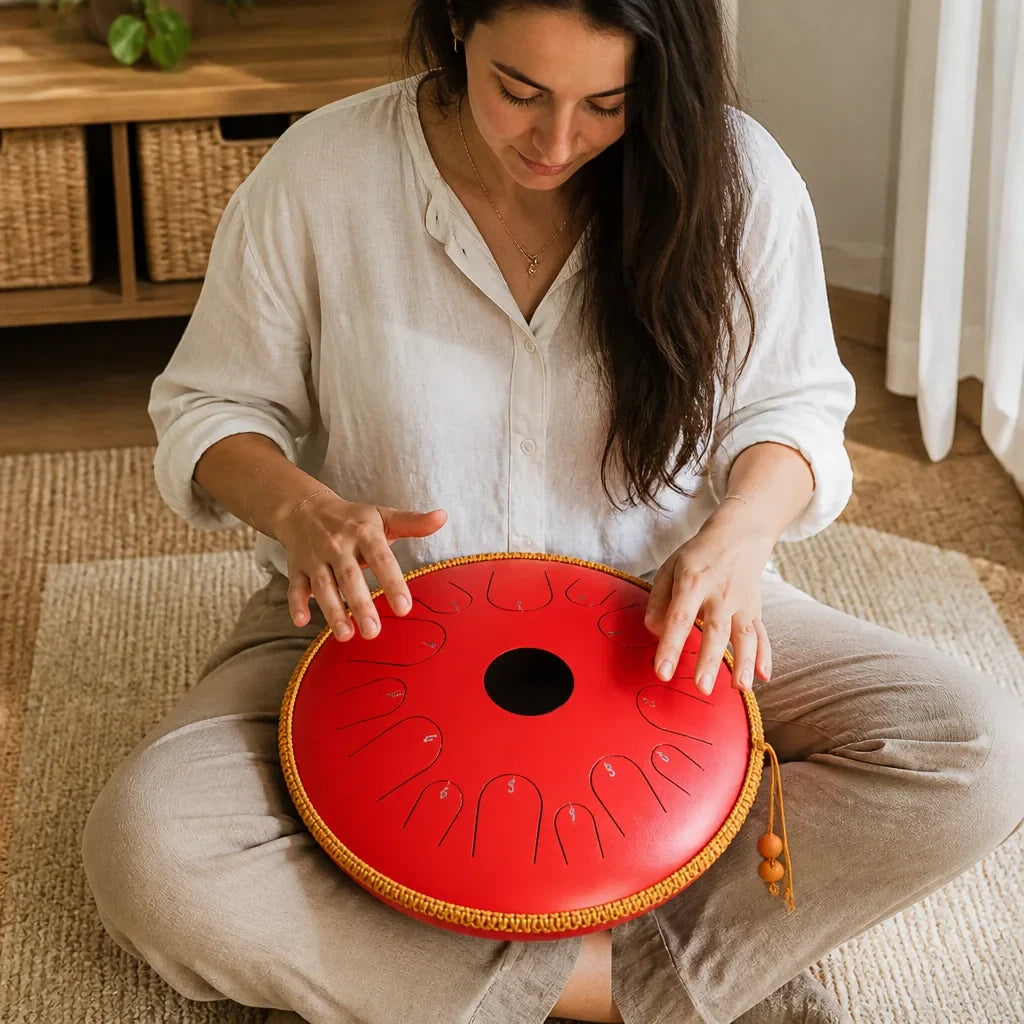 Steel Tongue Drum C Major 14 Notes - 35 cm