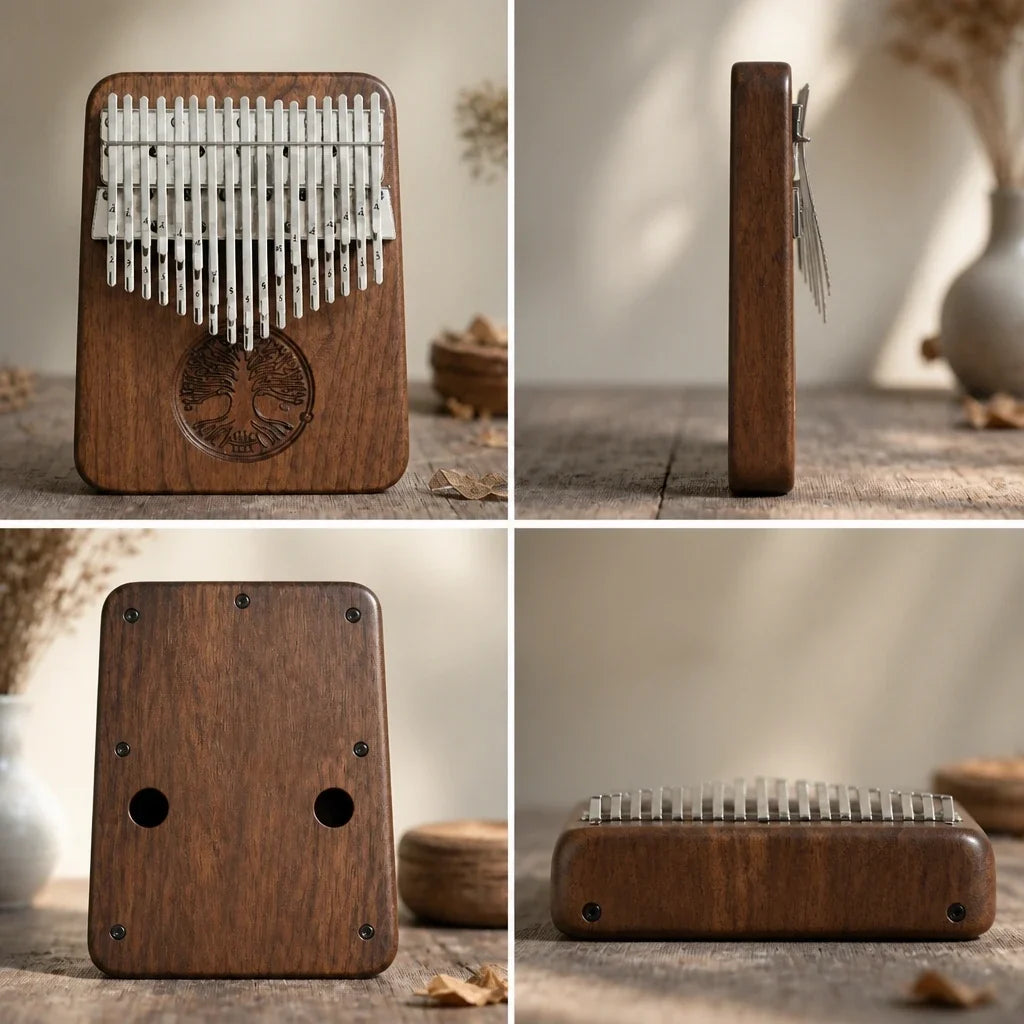 Kalimba 34 Keys - Solid Walnut, Double Row