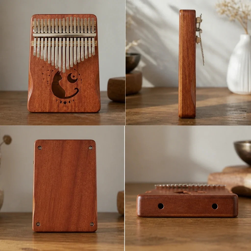Kalimba 17 Keys - Solid Mahogany, Metal Tines