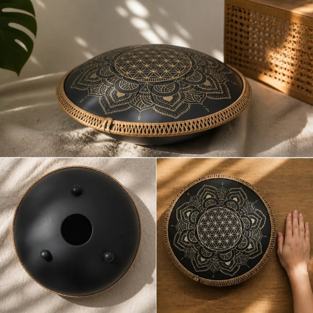 Steel Tongue Drum Enigma 8 Notes - Nitrided Steel, Mandala
