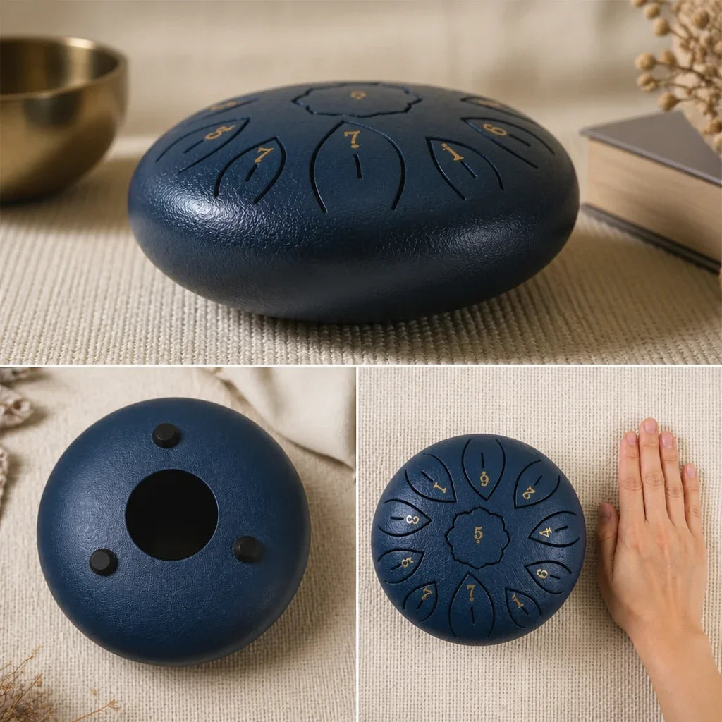 Mini Steel Tongue Drum C Major 11 Notes - Compact
