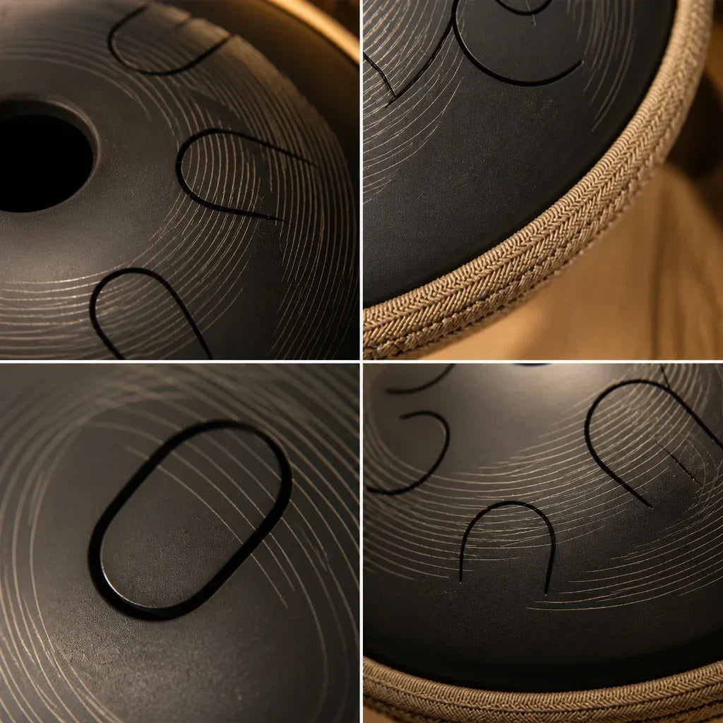 Steel Tongue Drum Enigma 8 Notes - Nitrided Steel, Engraved