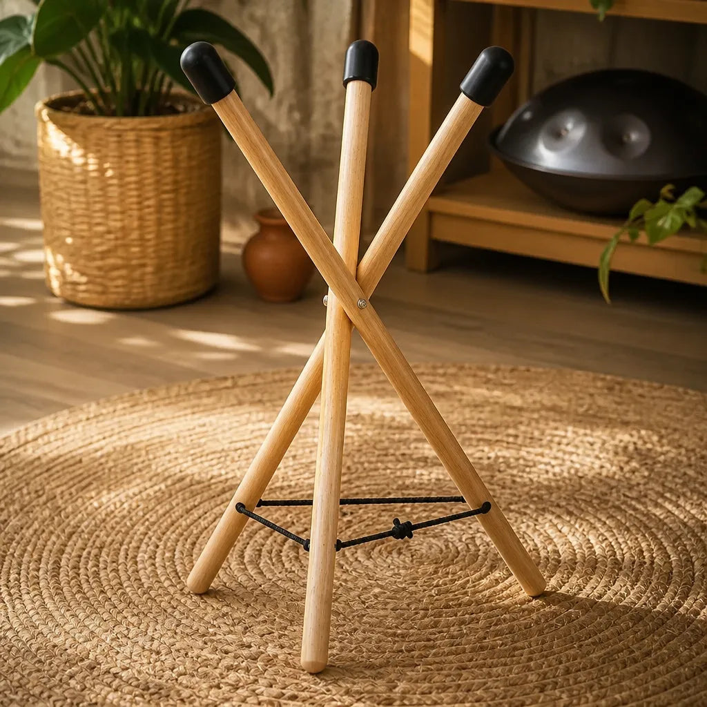 Handpan Stand Wood - Solid Beech Tripod
