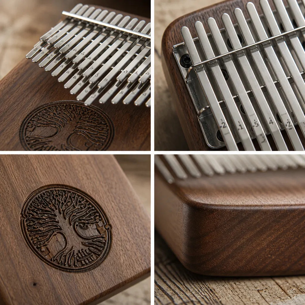 Kalimba 34 Keys - Solid Walnut, Double Row