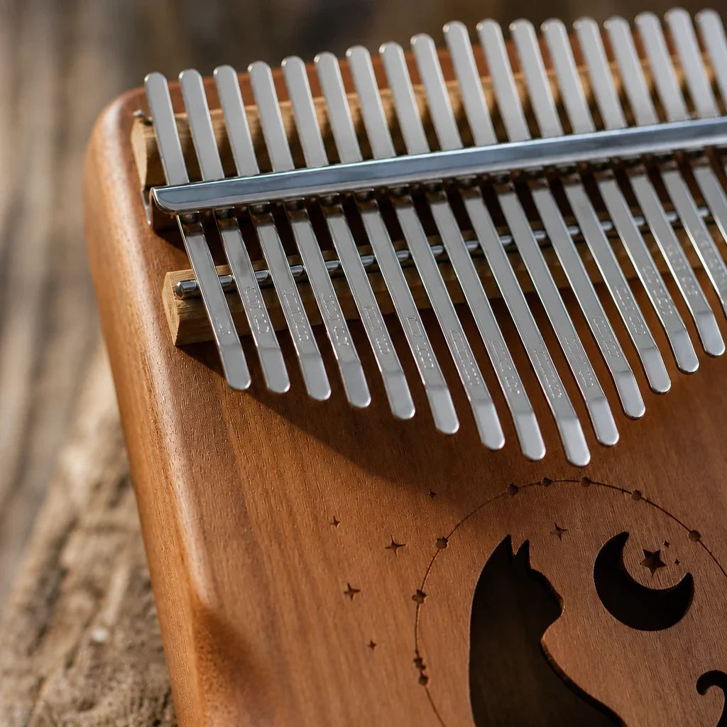 Kalimba 17 Keys - Solid Mahogany, Metal Tines