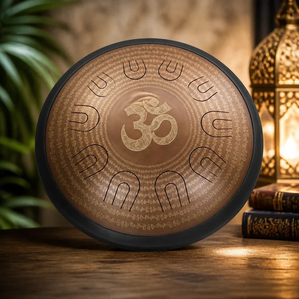 Steel Tongue Drum C Minor 9-11 Notes - Om Engraving