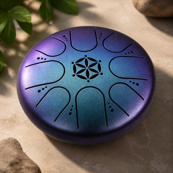 Steel Tongue Drum 8 Notes - Mandala Design, 13 cm