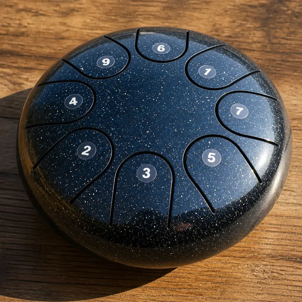 Steel Tongue Drum C Minor 8 Notes - 15 cm, Deep Black