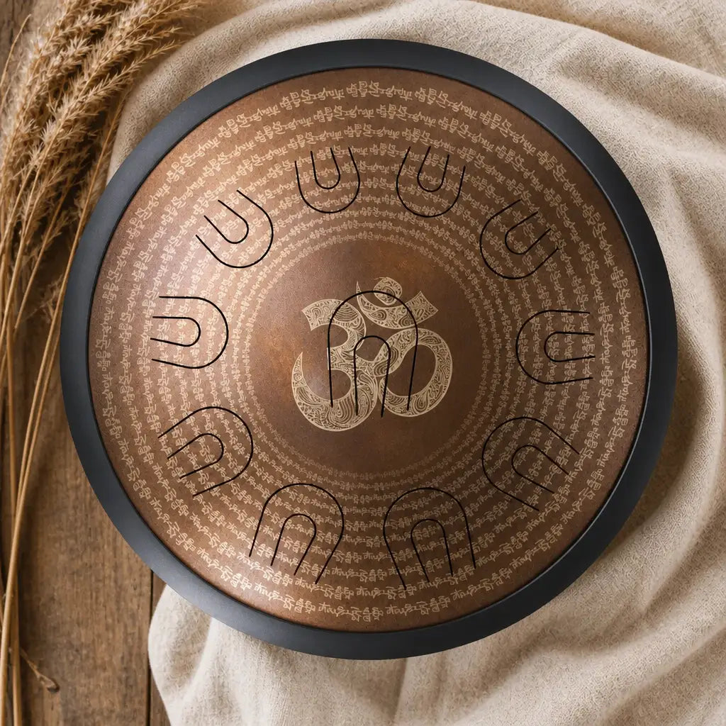 Steel Tongue Drum C Minor 9-11 Notes - Om Engraving