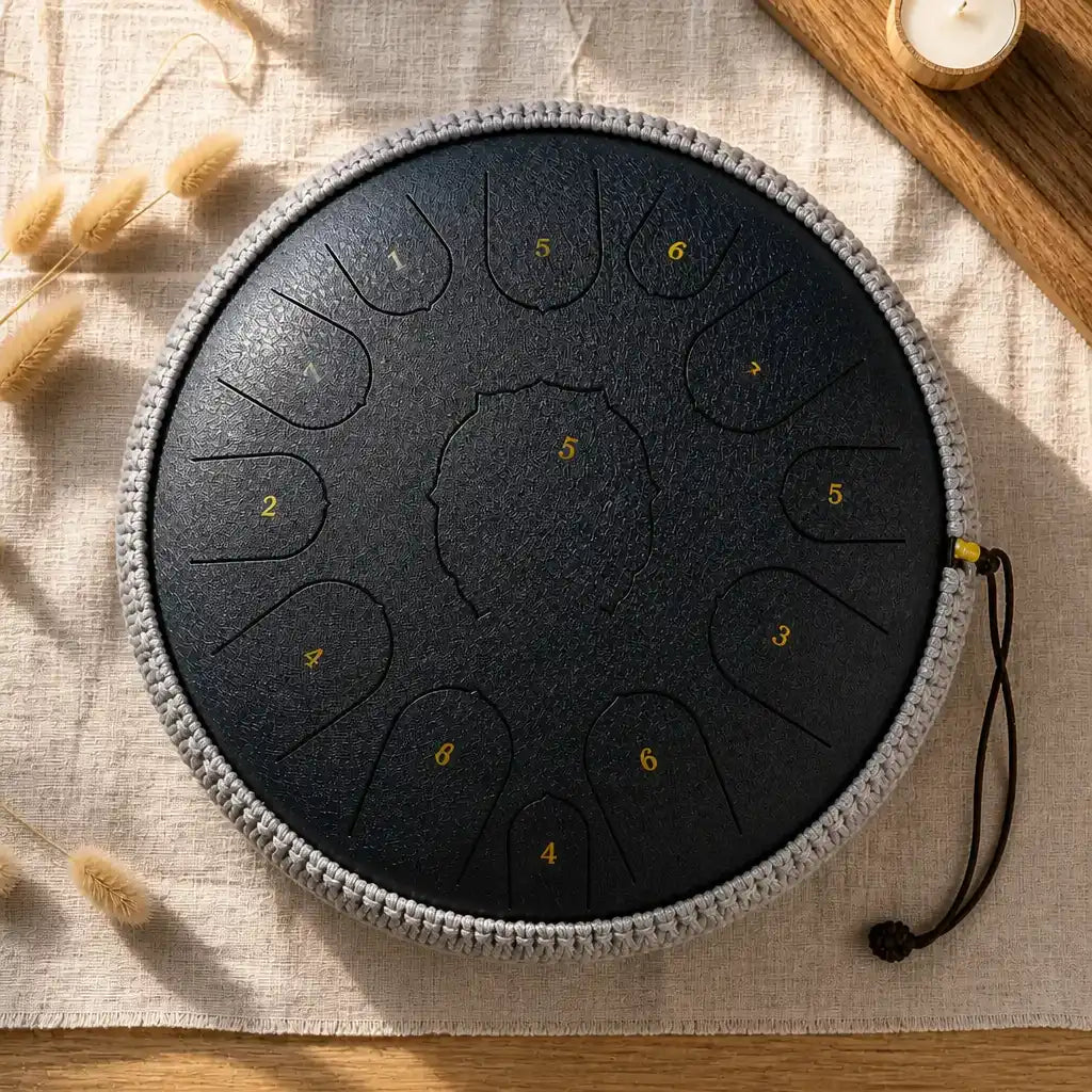 Steel Tongue Drum D Major 15 Notes - Empty Drum, 8 Colours